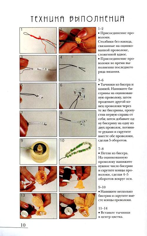 Техника применения бисера в вязании цветов крючком